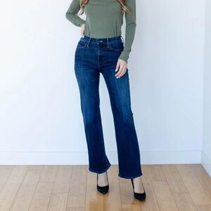 MOTHER Women's Straight Leg Jeans in Dark Blue Denim